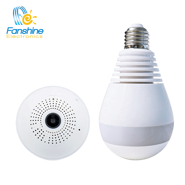 Fanshine Home Smart 2MP Bulb Camera 360 Degree 1080P Wifi Fisheye Camera Double Lighting Lamp Camera